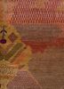 manchaha red and orange wool and bamboo silk hand knotted Rug - CloseUp