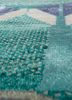 manchaha green wool and bamboo silk hand knotted Rug - CloseUp
