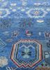 manchaha blue wool and bamboo silk hand knotted Rug - CloseUp