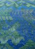 manchaha blue wool and bamboo silk hand knotted Rug - CloseUp