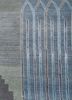 manchaha blue wool and bamboo silk hand knotted Rug - CloseUp