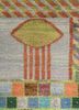 manchaha red and orange wool and bamboo silk hand knotted Rug - CloseUp