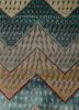 manchaha green wool and bamboo silk hand knotted Rug - CloseUp