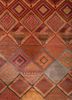 manchaha red and orange wool and bamboo silk hand knotted Rug - CloseUp