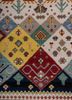 manchaha red and orange wool and bamboo silk hand knotted Rug - CloseUp