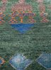 freedom manchaha green wool and bamboo silk hand knotted Rug - CloseUp