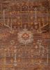 aprezo red and orange wool hand knotted Rug - CloseUp