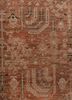 erbe red and orange wool hand knotted Rug - CloseUp