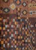 manchaha red and orange wool and silk hand knotted Rug - CloseUp