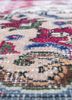 vintage red and orange wool hand knotted Rug - CloseUp vintage red and orange wool hand knotted Rug - CloseUp