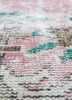 vintage green wool hand knotted Rug - CloseUp