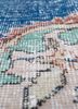 vintage blue wool hand knotted Rug - CloseUp