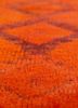 vintage red and orange wool hand knotted Rug - CloseUp vintage red and orange wool hand knotted Rug - CloseUp