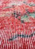 vintage red and orange wool hand knotted Rug - CloseUp