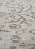 vintage beige and brown wool hand knotted Rug - CloseUp