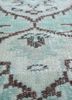 vintage green wool hand knotted Rug - CloseUp vintage green wool hand knotted Rug - CloseUp