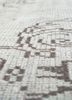 vintage beige and brown wool hand knotted Rug - CloseUp