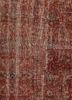 vintage red and orange wool hand knotted Rug - CloseUp vintage red and orange wool hand knotted Rug - CloseUp