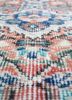 vintage red and orange wool hand knotted Rug - CloseUp vintage red and orange wool hand knotted Rug - CloseUp
