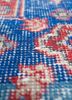 vintage red and orange wool hand knotted Rug - CloseUp vintage red and orange wool hand knotted Rug - CloseUp