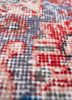 vintage red and orange wool hand knotted Rug - CloseUp vintage red and orange wool hand knotted Rug - CloseUp