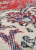 vintage red and orange wool hand knotted Rug - CloseUp vintage red and orange wool hand knotted Rug - CloseUp