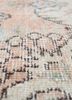 vintage red and orange wool hand knotted Rug - CloseUp