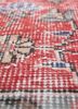 vintage red and orange wool hand knotted Rug - CloseUp