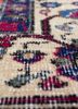 vintage red and orange wool hand knotted Rug - CloseUp