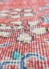 vintage red and orange wool hand knotted Rug - CloseUp vintage red and orange wool hand knotted Rug - CloseUp