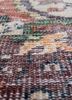 vintage red and orange wool hand knotted Rug - CloseUp vintage red and orange wool hand knotted Rug - CloseUp