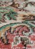 vintage red and orange wool hand knotted Rug - CloseUp vintage red and orange wool hand knotted Rug - CloseUp