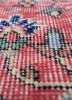 vintage red and orange wool hand knotted Rug - CloseUp vintage red and orange wool hand knotted Rug - CloseUp