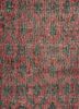 vintage red and orange wool hand knotted Rug - CloseUp vintage red and orange wool hand knotted Rug - CloseUp