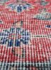 vintage red and orange wool hand knotted Rug - CloseUp