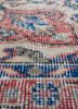 vintage red and orange wool hand knotted Rug - CloseUp