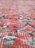 vintage red and orange wool hand knotted Rug - CloseUp vintage red and orange wool hand knotted Rug - CloseUp
