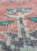 vintage red and orange wool hand knotted Rug - CloseUp vintage red and orange wool hand knotted Rug - CloseUp
