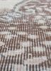 vintage beige and brown wool hand knotted Rug - CloseUp
