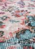 vintage red and orange wool hand knotted Rug - CloseUp