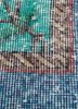 vintage blue wool hand knotted Rug - CloseUp vintage blue wool hand knotted Rug - CloseUp