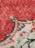 vintage red and orange wool hand knotted Rug - CloseUp vintage red and orange wool hand knotted Rug - CloseUp