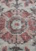 vintage red and orange wool hand knotted Rug - CloseUp