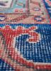vintage red and orange wool hand knotted Rug - CloseUp