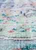 vintage green wool hand knotted Rug - CloseUp