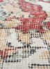 vintage red and orange wool hand knotted Rug - CloseUp