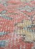 vintage red and orange wool hand knotted Rug - CloseUp vintage red and orange wool hand knotted Rug - CloseUp