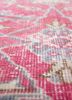 vintage red and orange wool hand knotted Rug - CloseUp