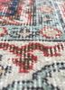 vintage red and orange wool hand knotted Rug - CloseUp vintage red and orange wool hand knotted Rug - CloseUp