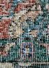 vintage red and orange wool hand knotted Rug - CloseUp